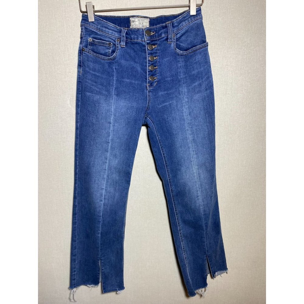 Free People Blue Ankle Cropped Jeans